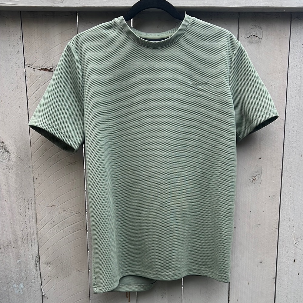 Men's Green Waffle-Textured Tahari Shirt